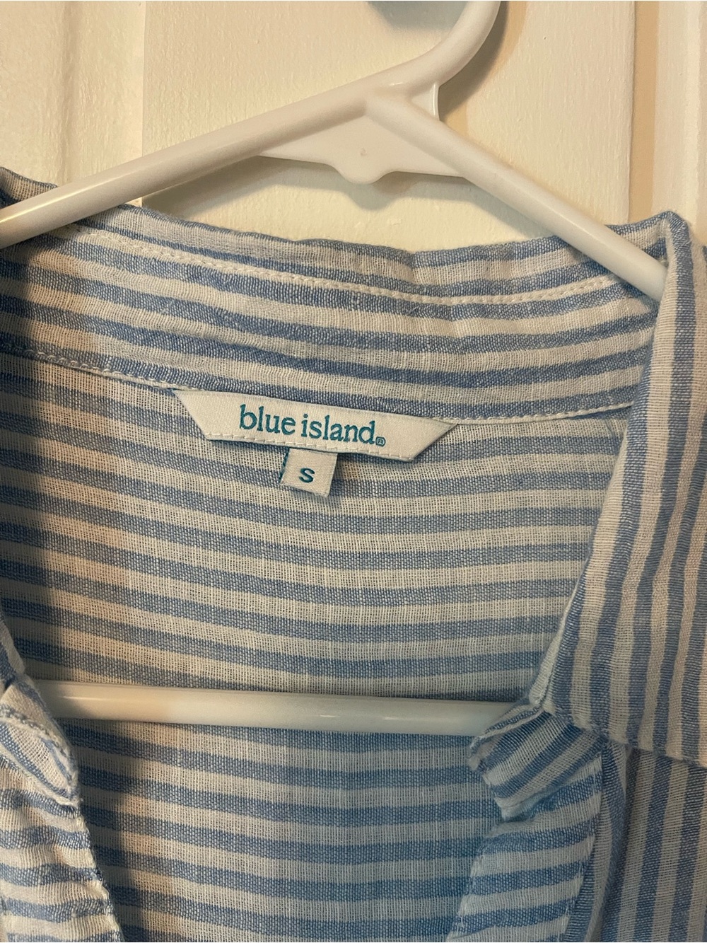 blue island Blue and White Striped Button Shirt - Picture 3 of 9